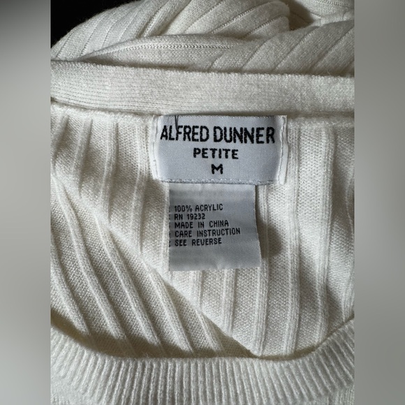 Alfred Dunner Cream V-Neck Button Cardigan - Picture 9 of 11